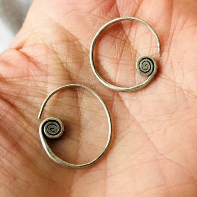 Swirl End Hoop Earrings