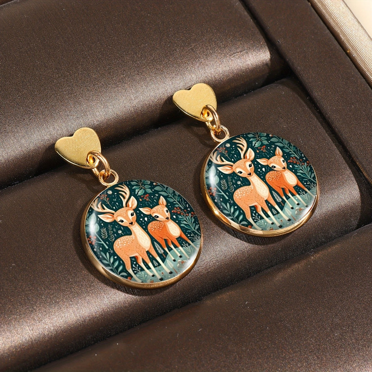 Fox Winter Scene Earrings