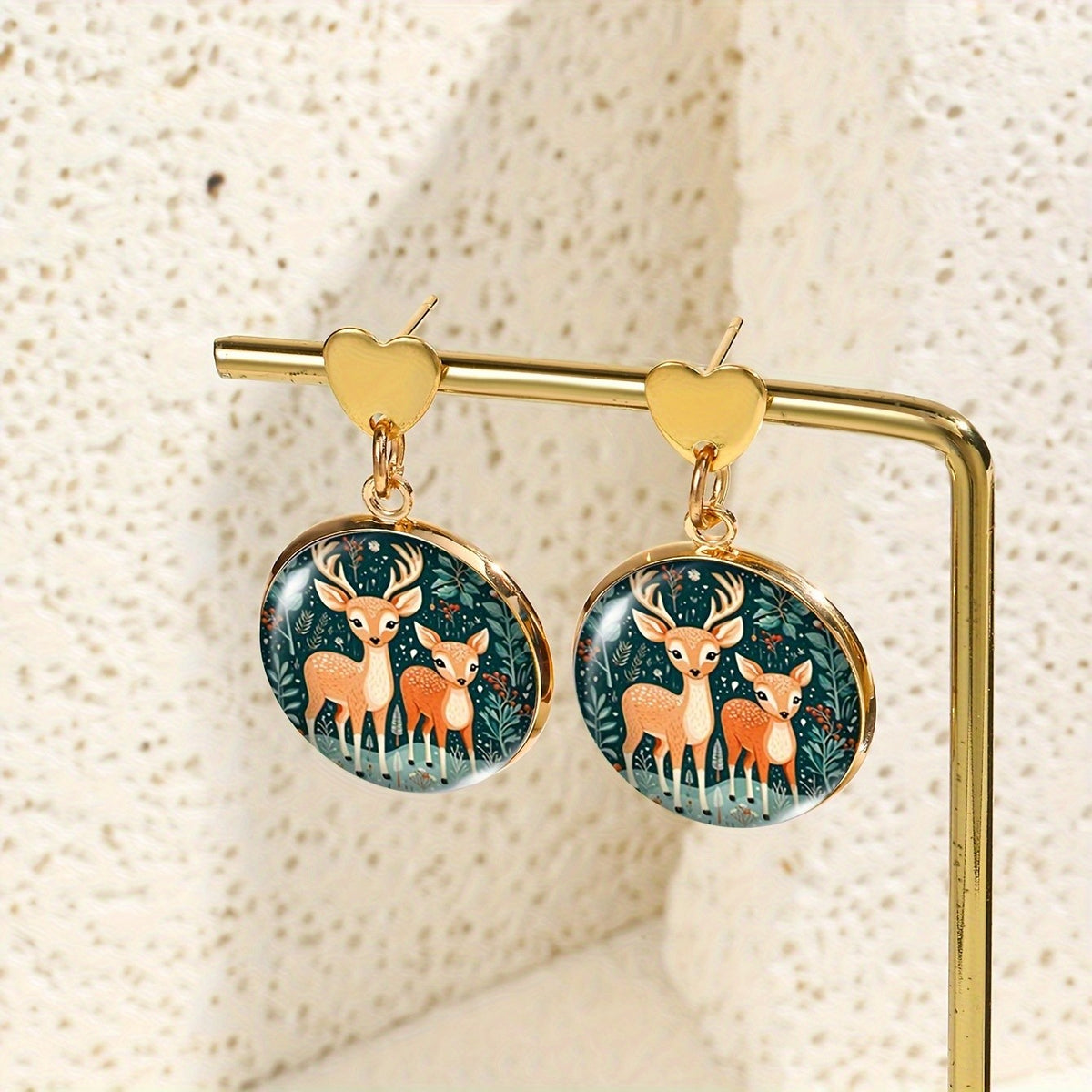 Fox Winter Scene Earrings