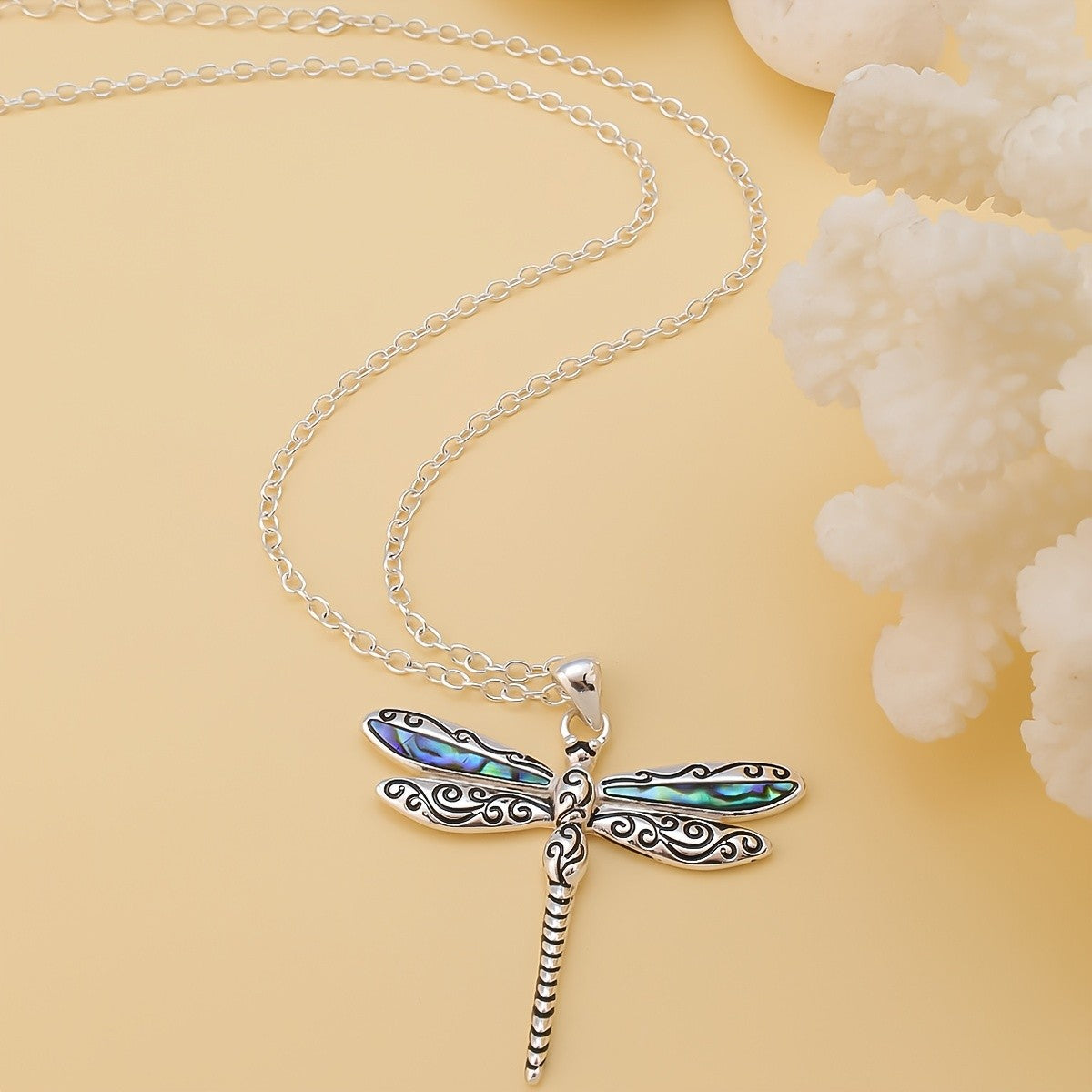 Iridescent Dragonfly Necklace & Earring Set