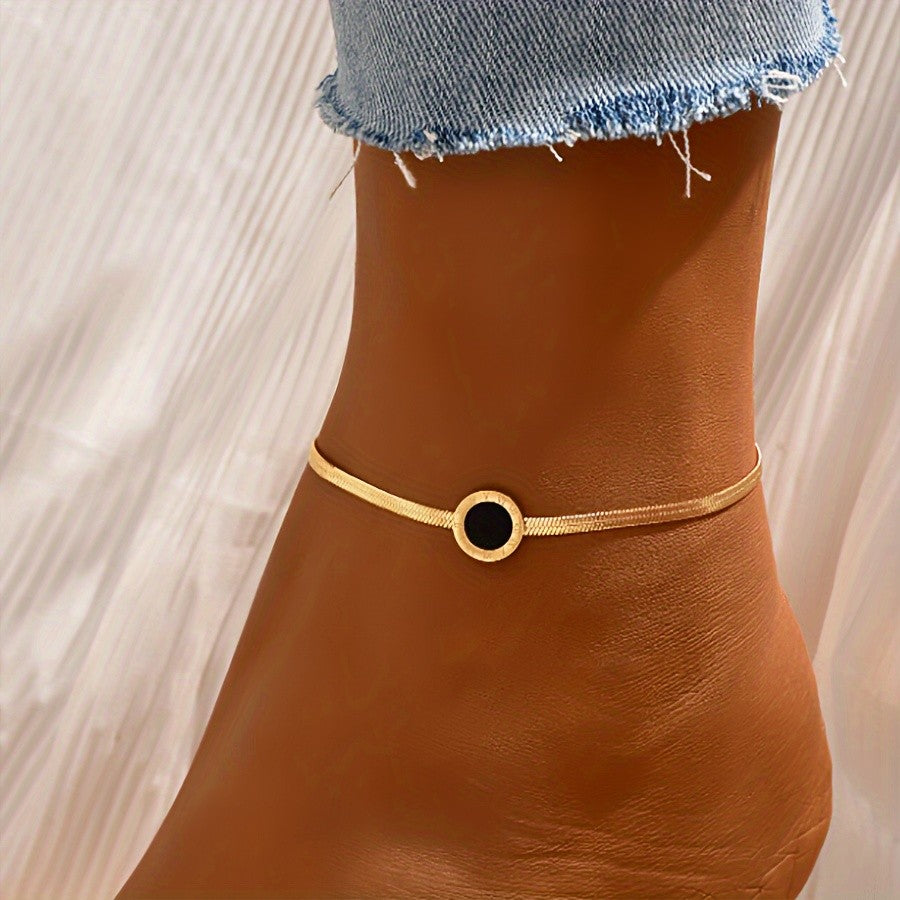 Center Disc Snake Chain Anklet