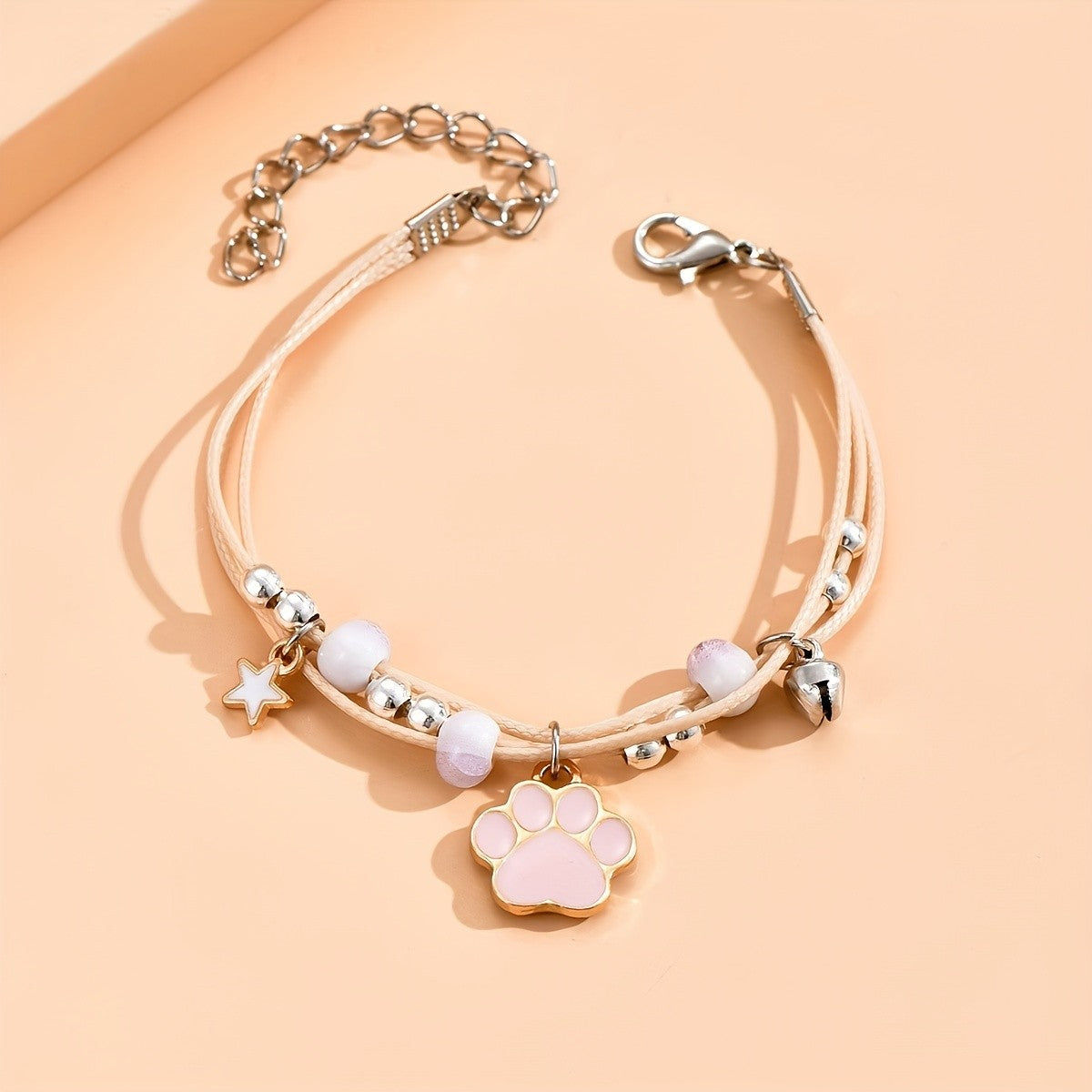 Paw Print & Star Charm Bracelet