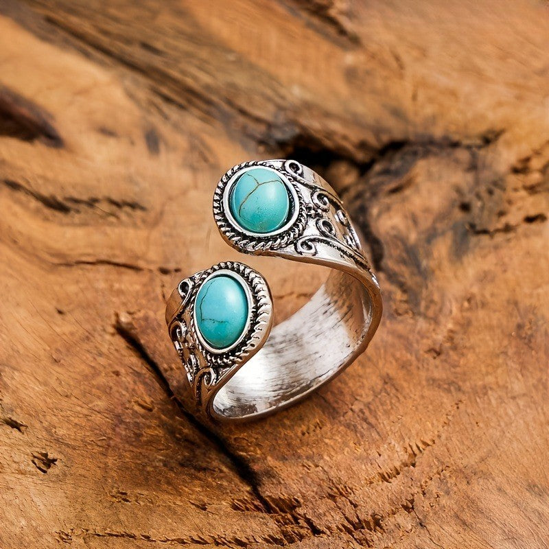 Turquoise Scroll Adjustable Ring