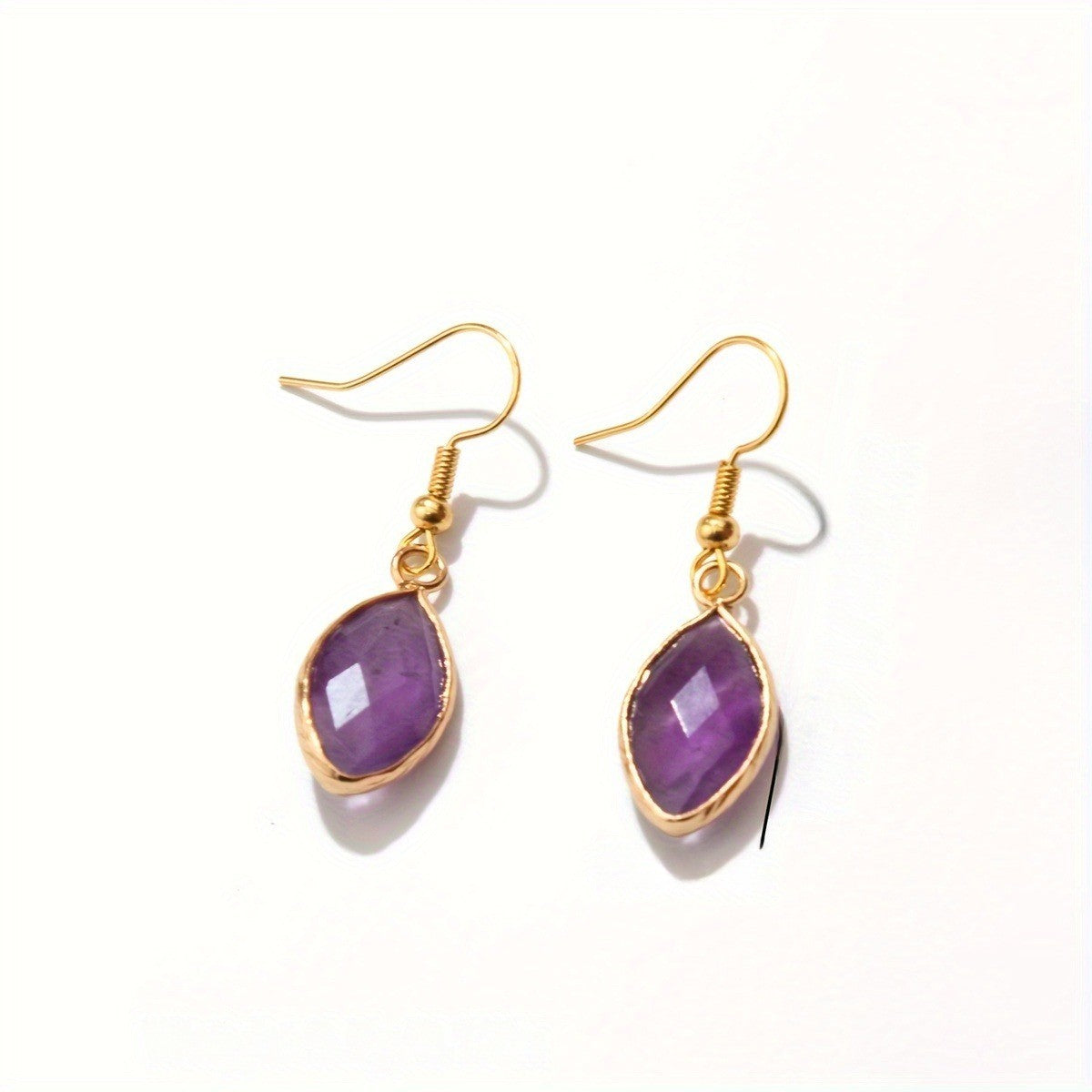 Faceted Stone Drop Earrings