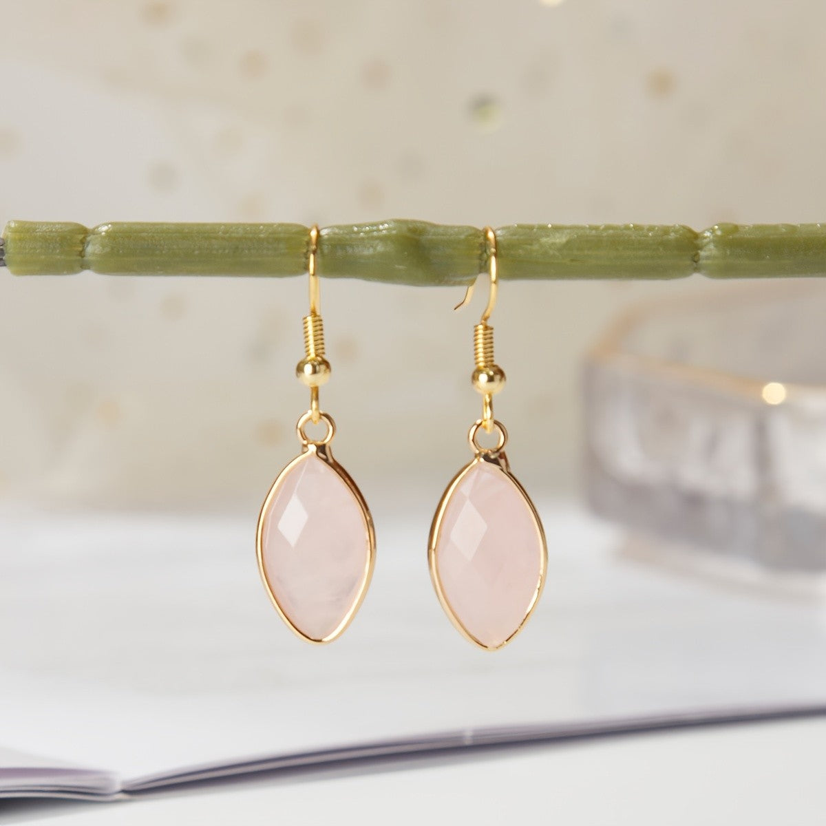 Faceted Stone Drop Earrings