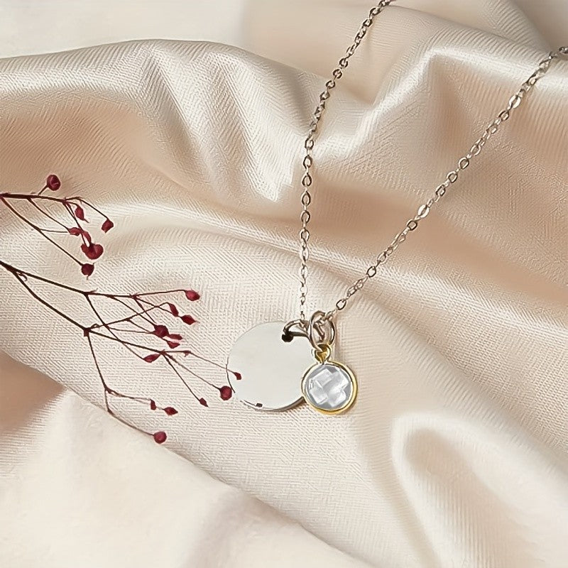 Personalized Birthstone Disc Necklace