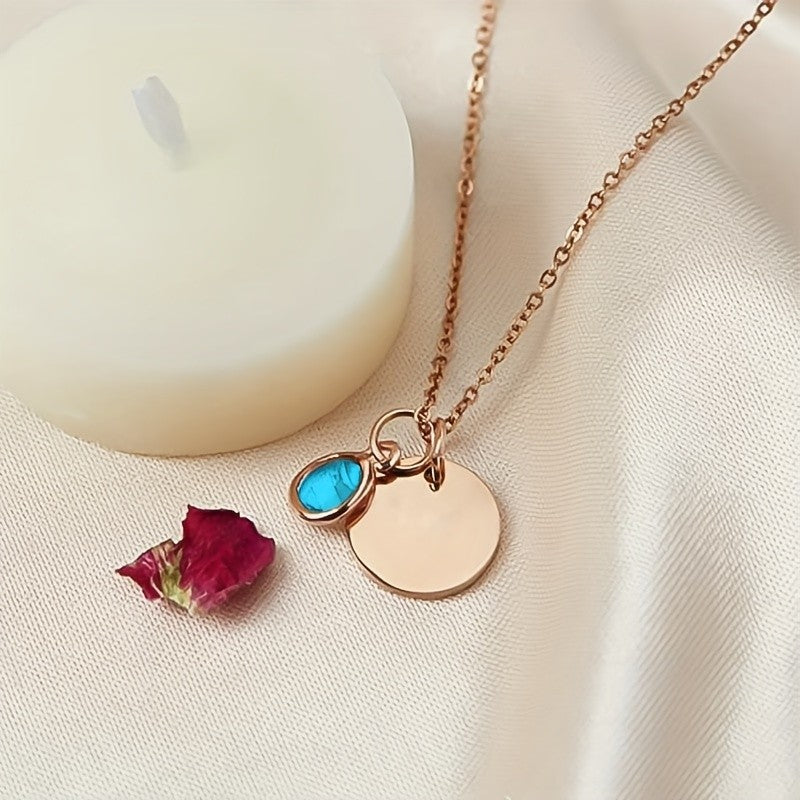 Personalized Birthstone Disc Necklace
