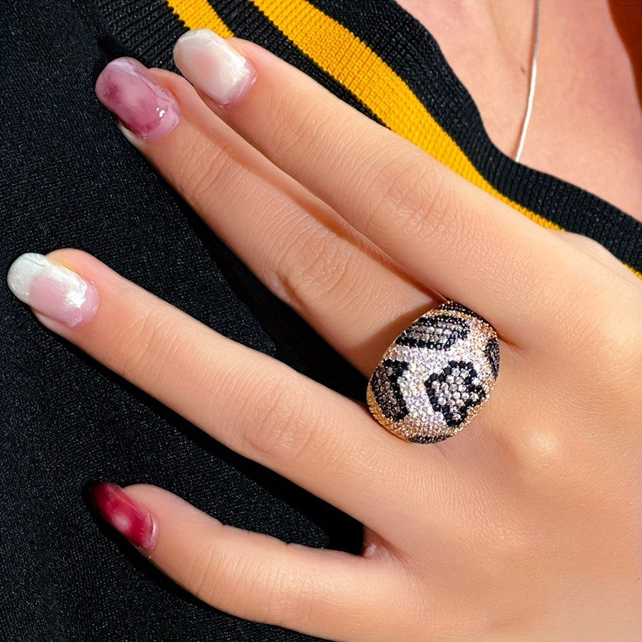 Leopard Print Dome Statement Ring