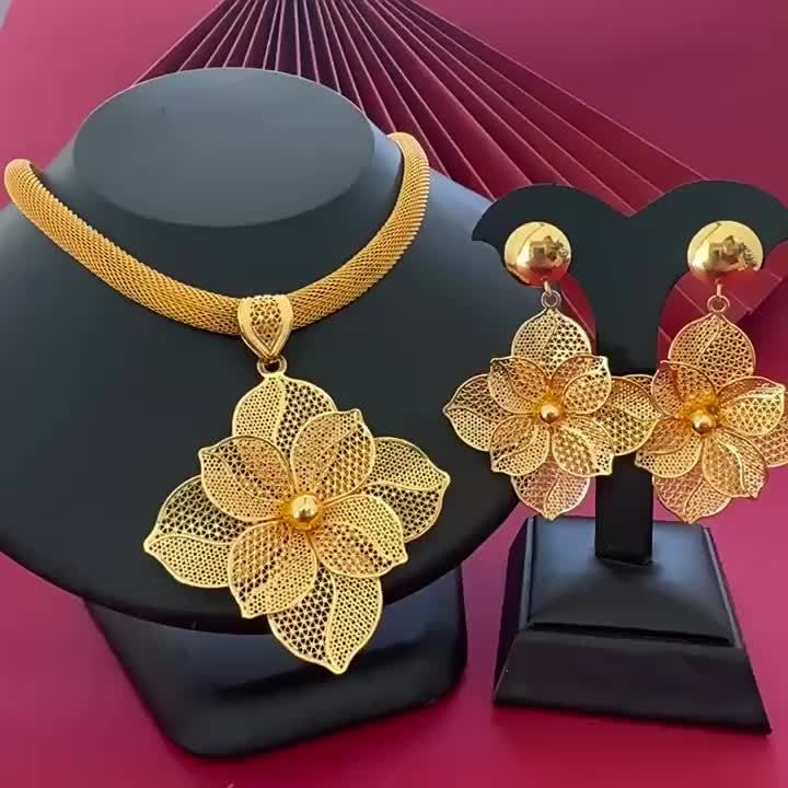 Floral Mesh Jewelry Set