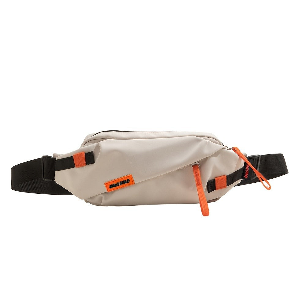 Contrast Zipper Nylon Crossbody Bag