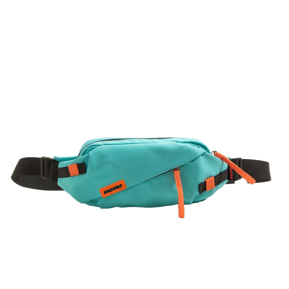 Contrast Zipper Nylon Crossbody Bag