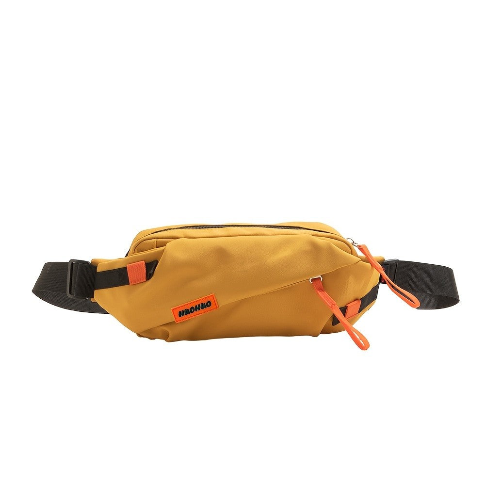 Contrast Zipper Nylon Crossbody Bag