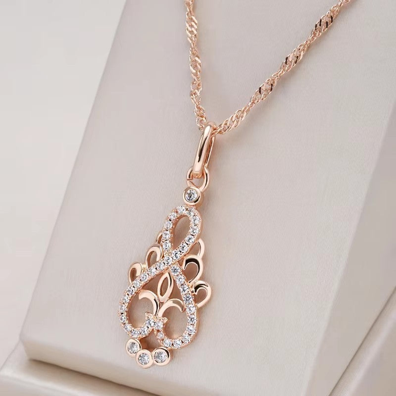 Crystal Infinity Floral Pendant Necklace