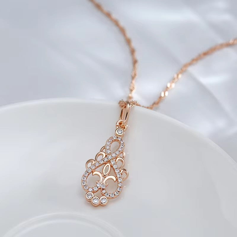 Crystal Infinity Floral Pendant Necklace