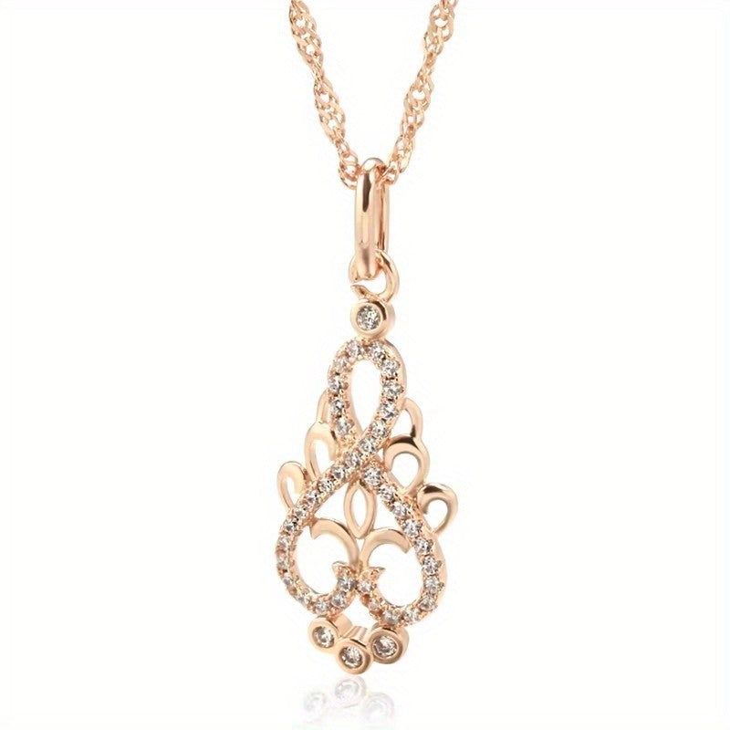 Crystal Infinity Floral Pendant Necklace