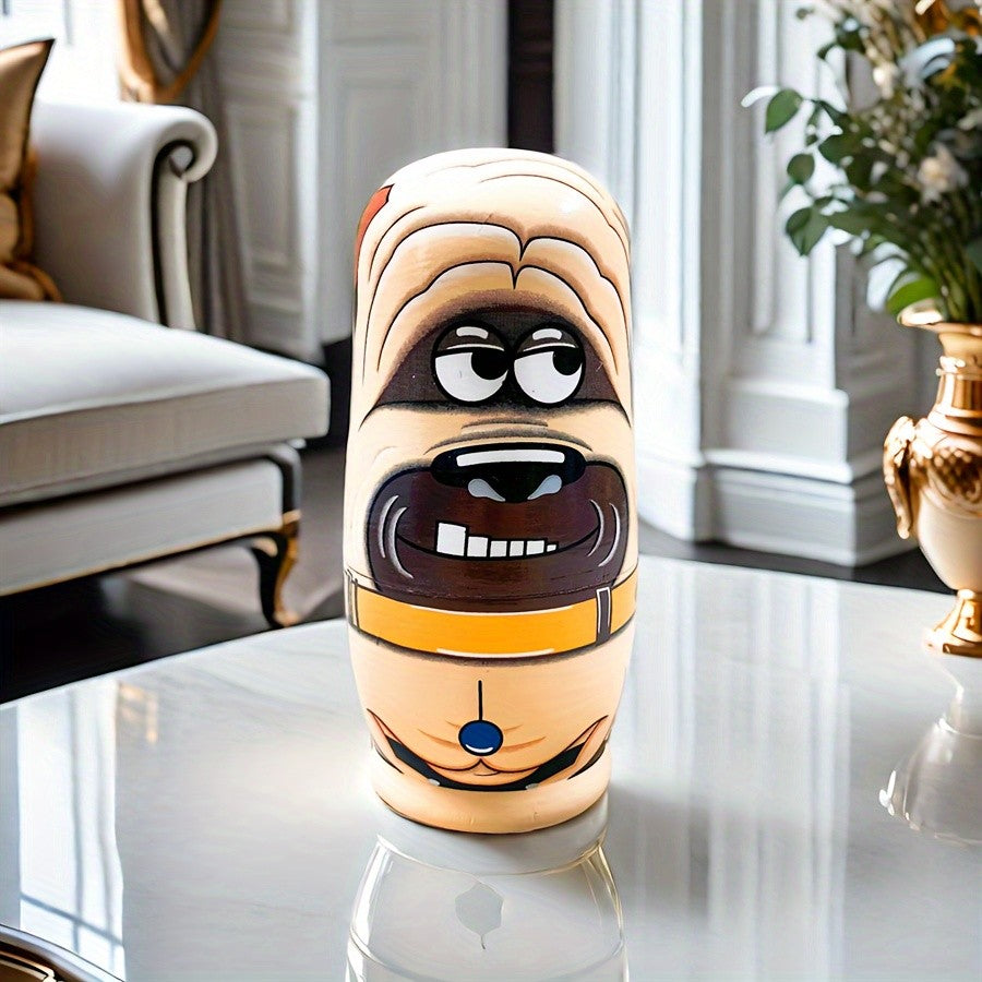 Playful Animal Character Nesting Doll Set
