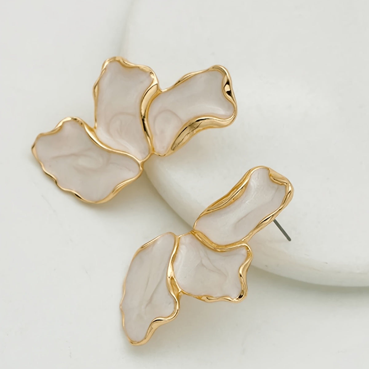 Enamel Petal Cluster Earrings