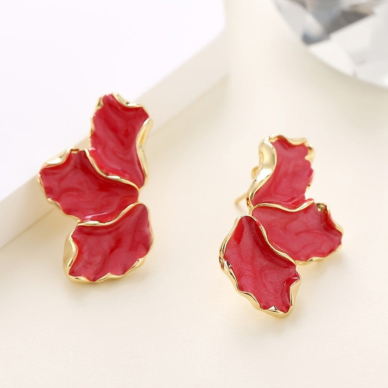 Enamel Petal Cluster Earrings