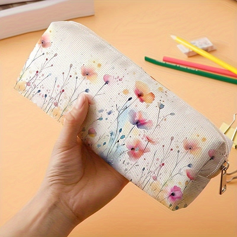 Watercolor Floral Pencil Case