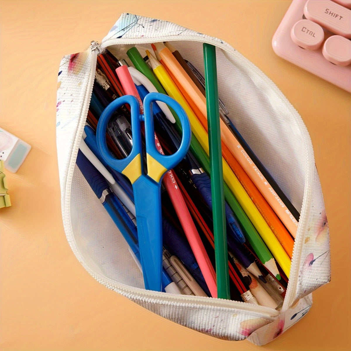Watercolor Floral Pencil Case