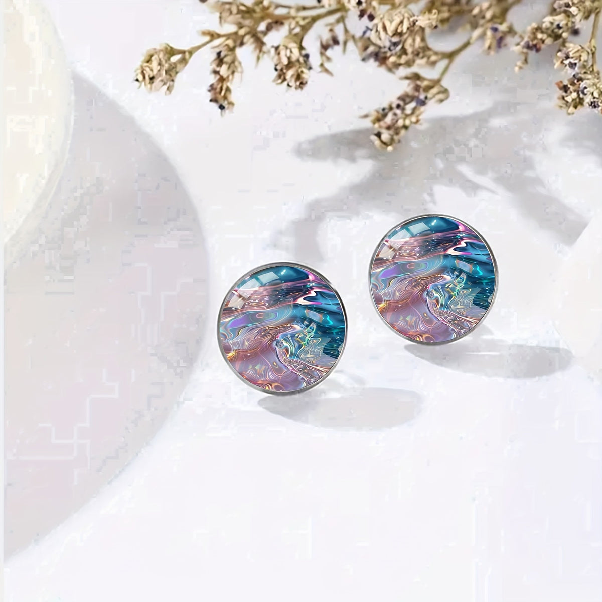 Iridescent Galaxy Stud Earrings