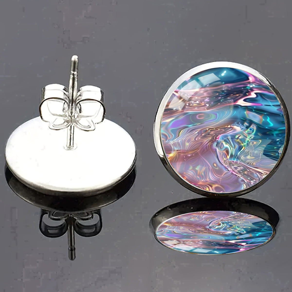 Iridescent Galaxy Stud Earrings