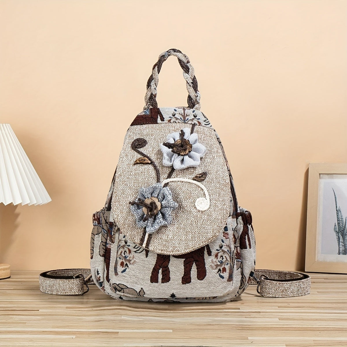 Floral Applique Backpack