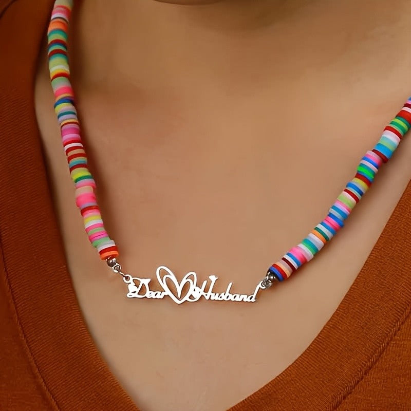 Personalized Rainbow Bead Name Necklace