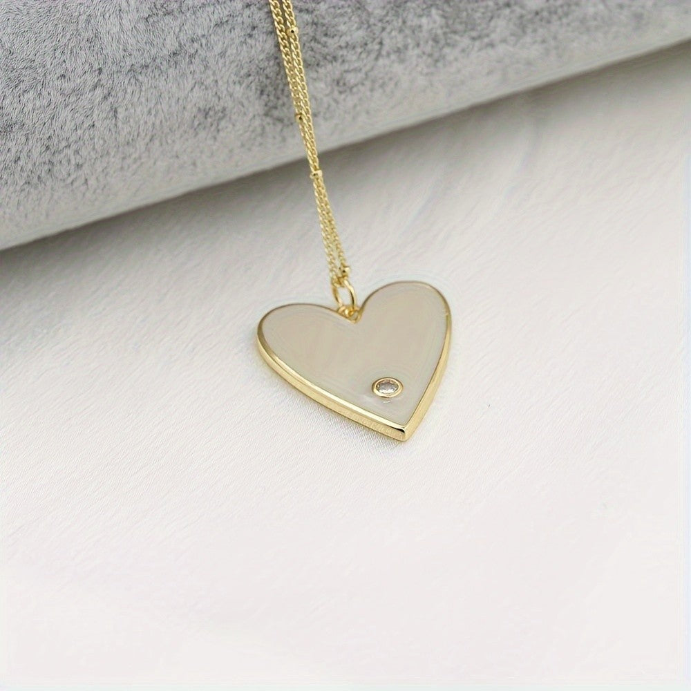 Enamel Heart Pendant Necklace