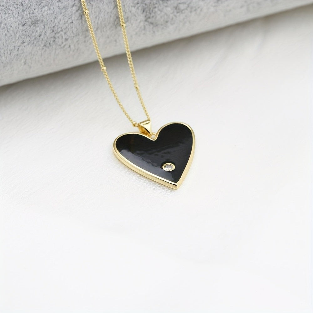 Enamel Heart Pendant Necklace