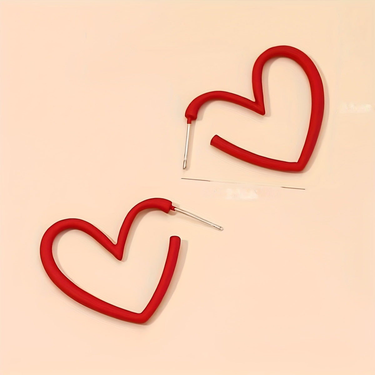 Open Heart Wire Drop Earrings