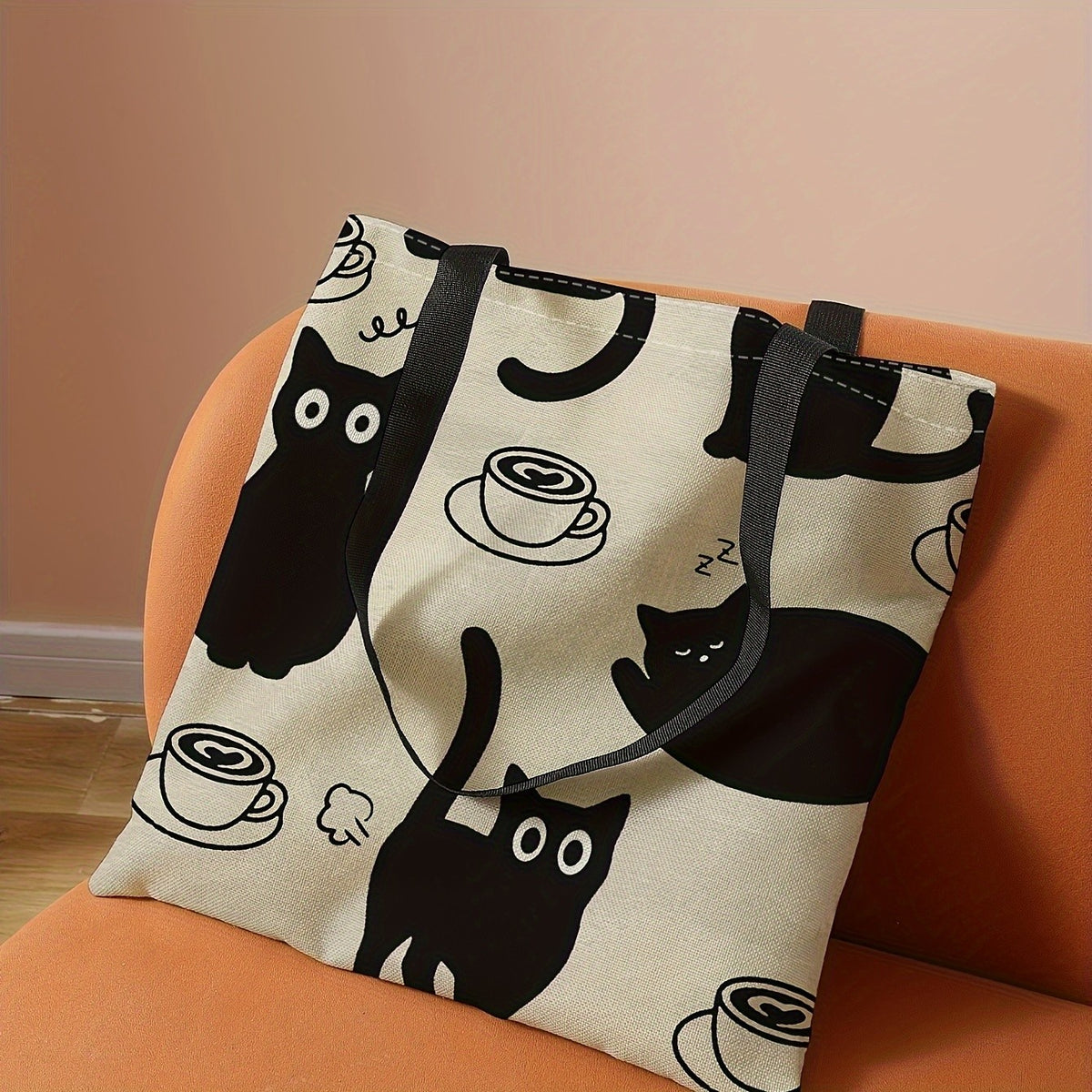 Black Cat & Coffee Tote Bag