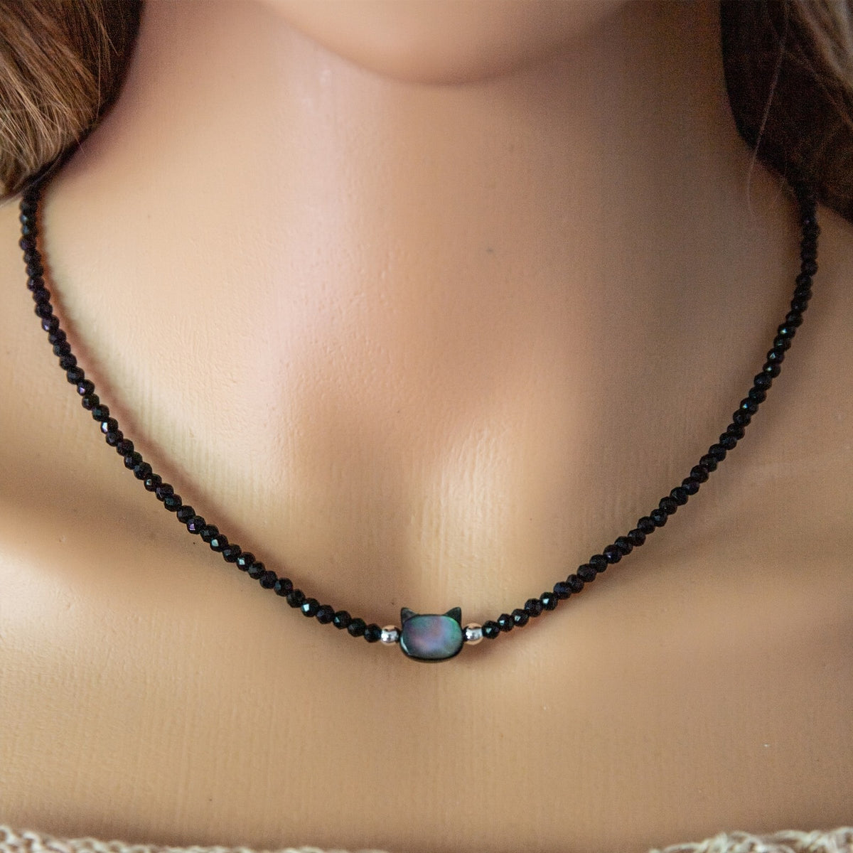 Cat Head Natural Stone Necklace