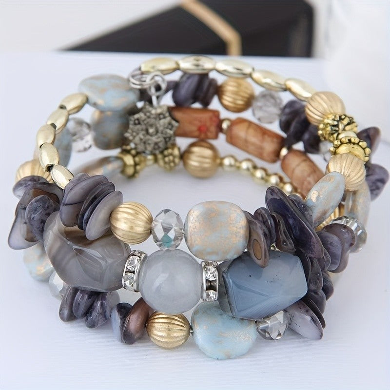 Turquoise Stone Multi-Layer Bracelet