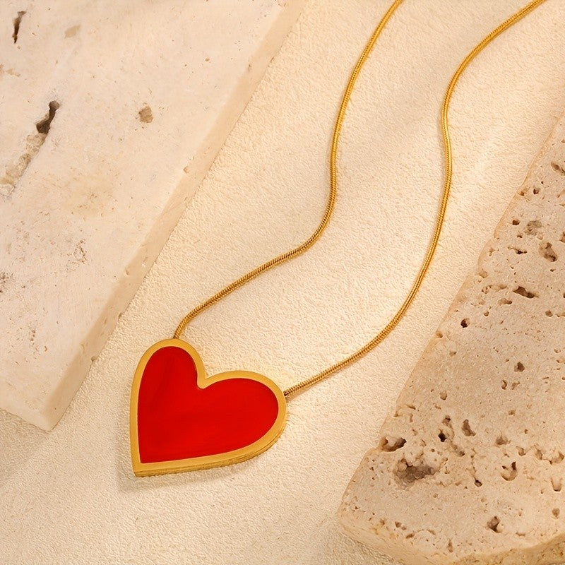 Marbled Heart Outline Necklace