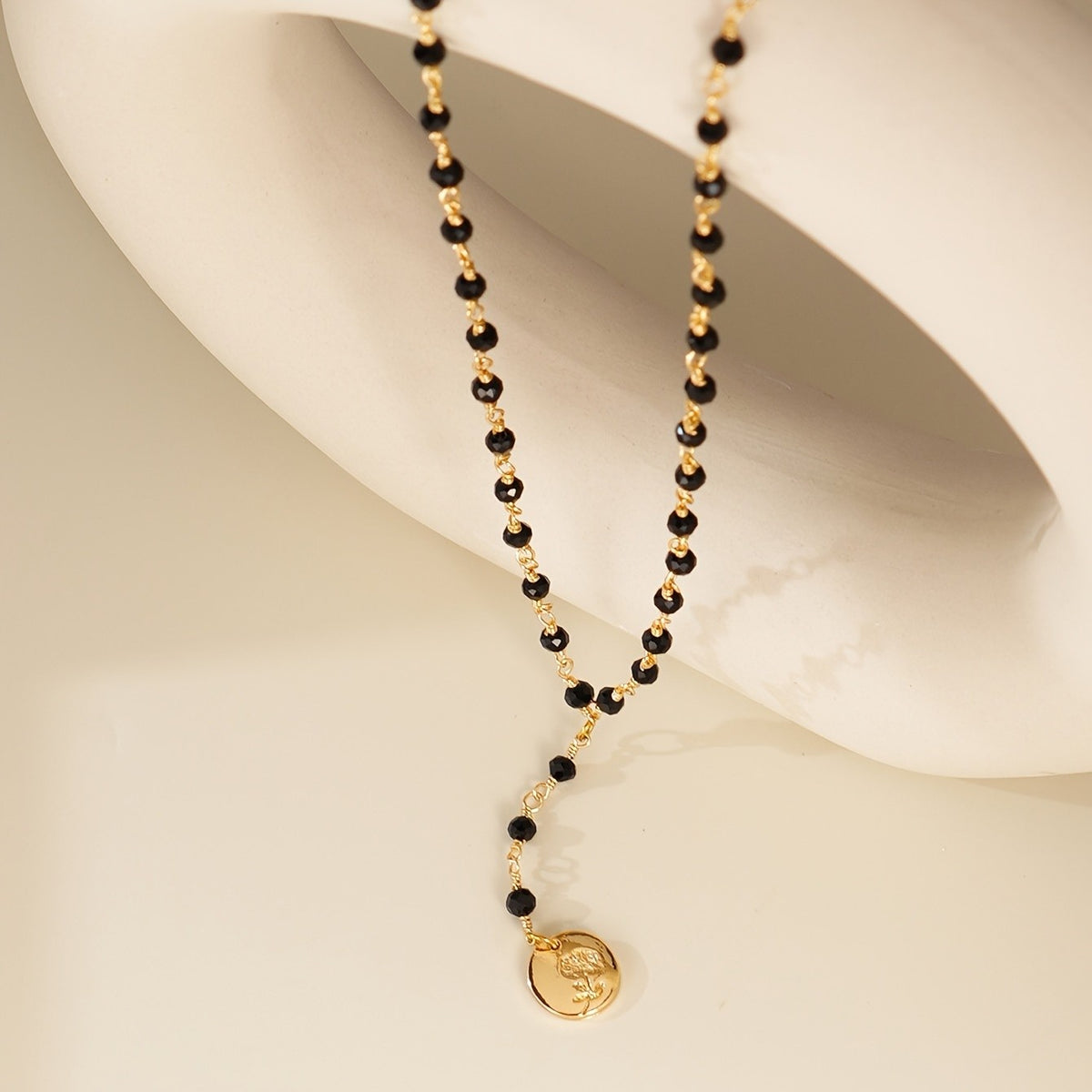 Oval Cabochon Y-Drop Necklace