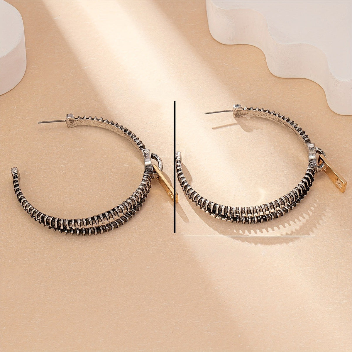 Zipper Hoop Earrings
