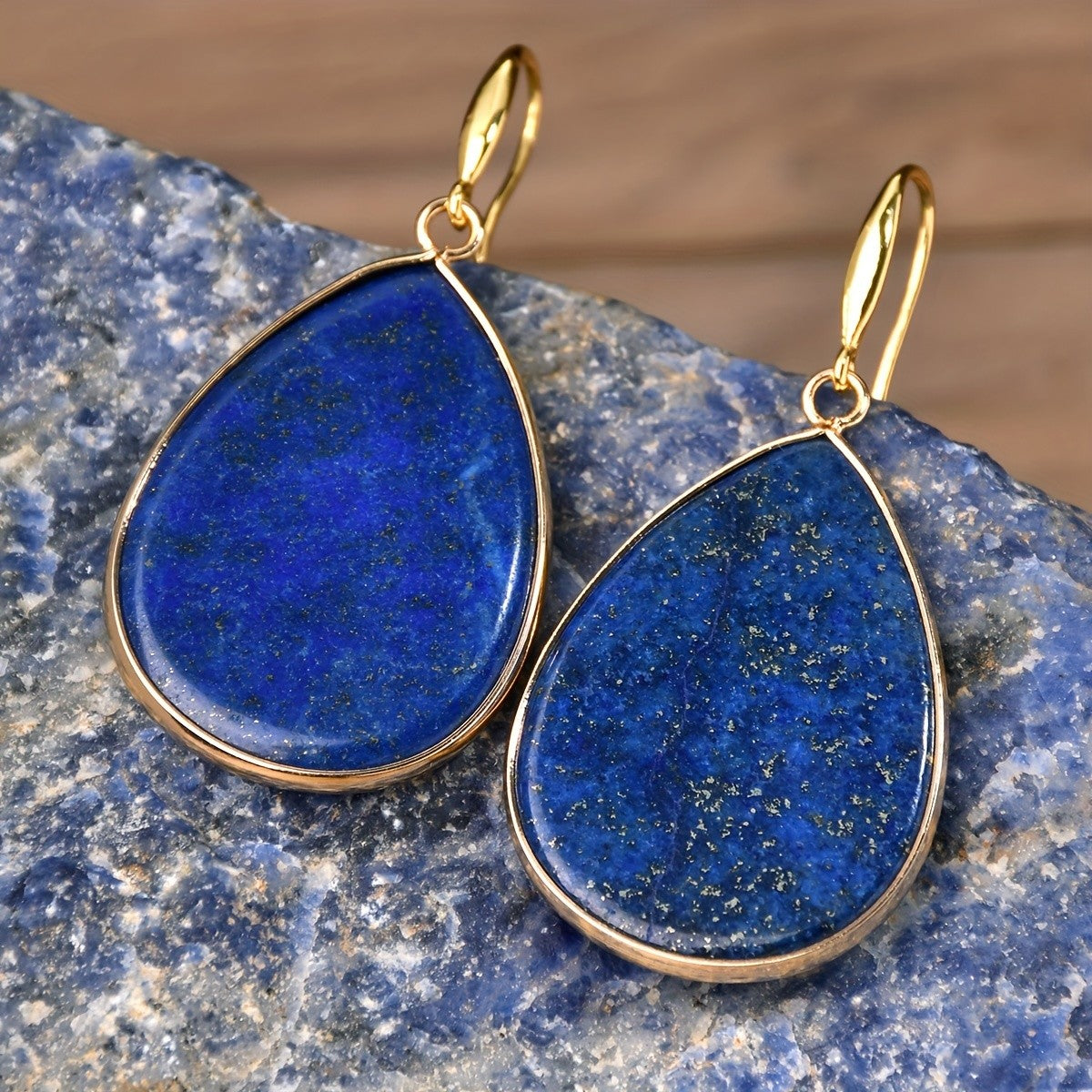 Lapis Lazuli Disc Earrings