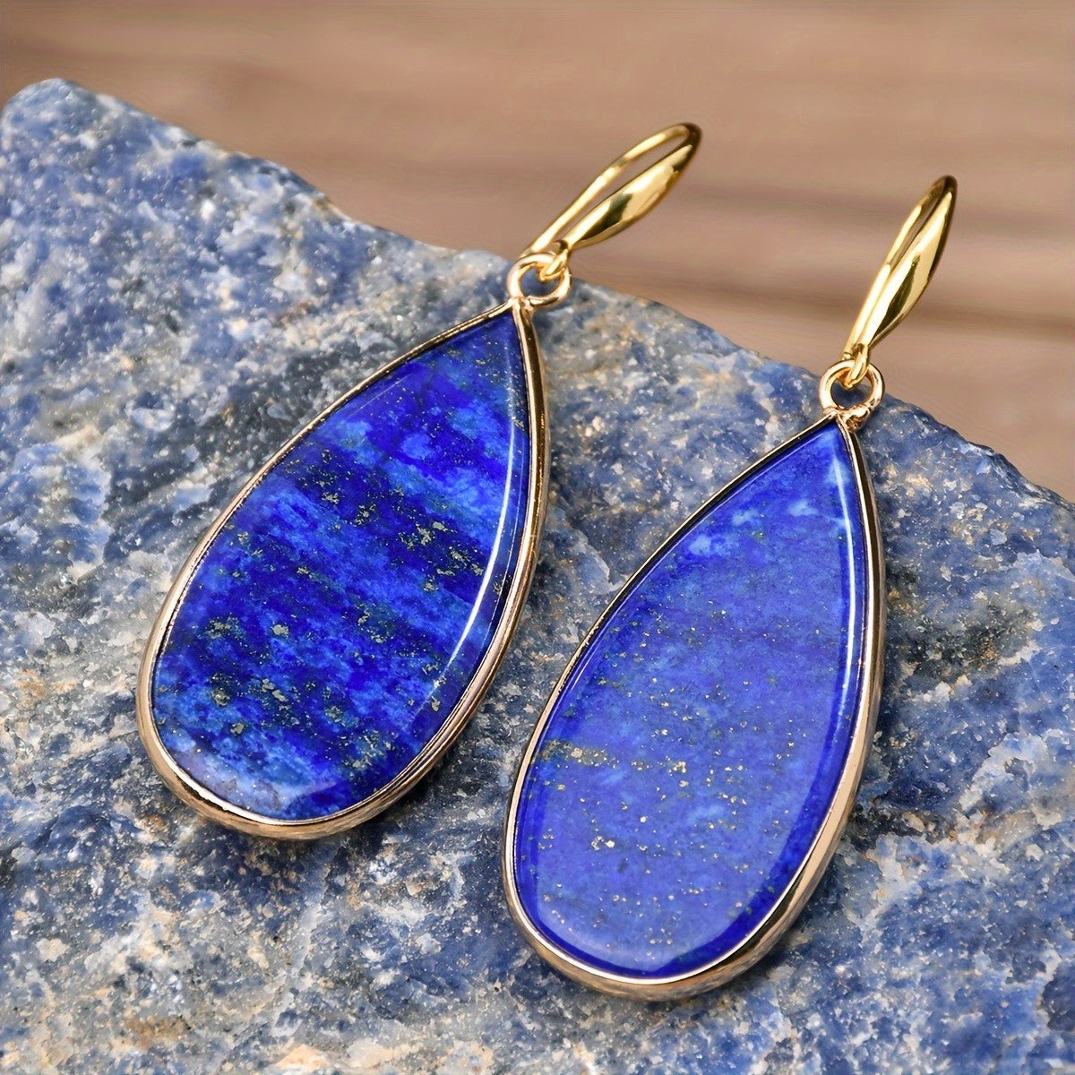 Lapis Lazuli Disc Earrings