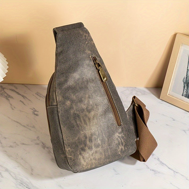 Geometric Pattern Canvas Sling Bag
