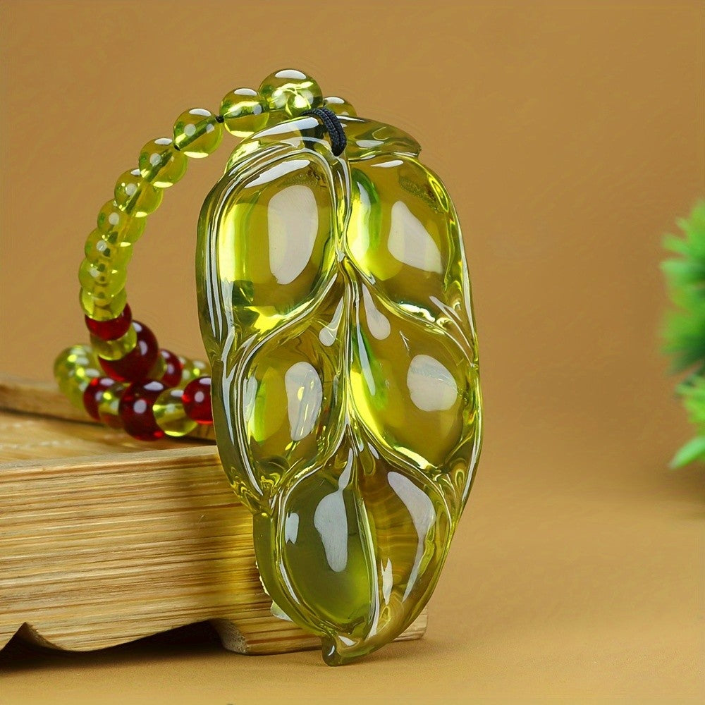 Amber Leaf Pendant Necklace