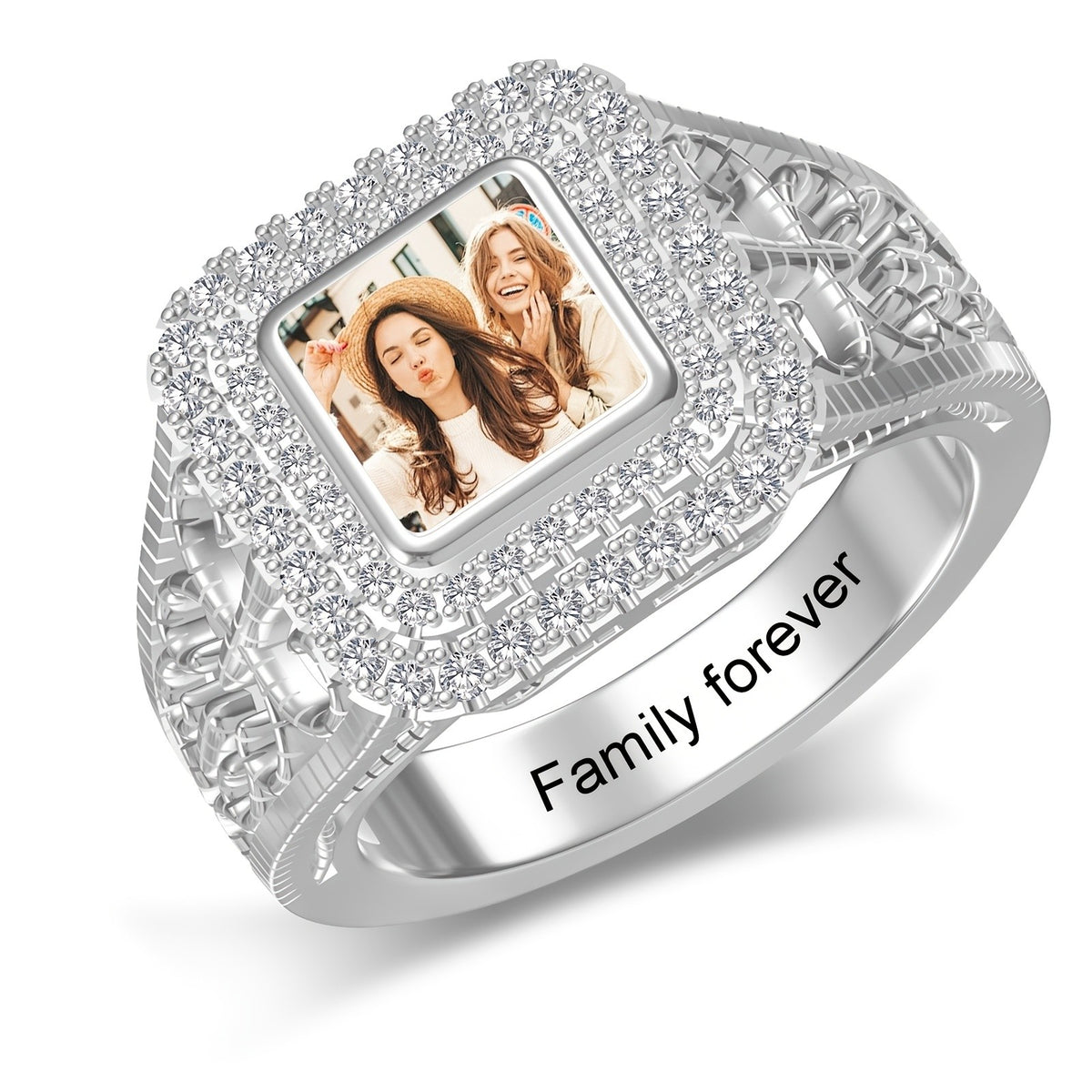 Custom Photo Square Ring
