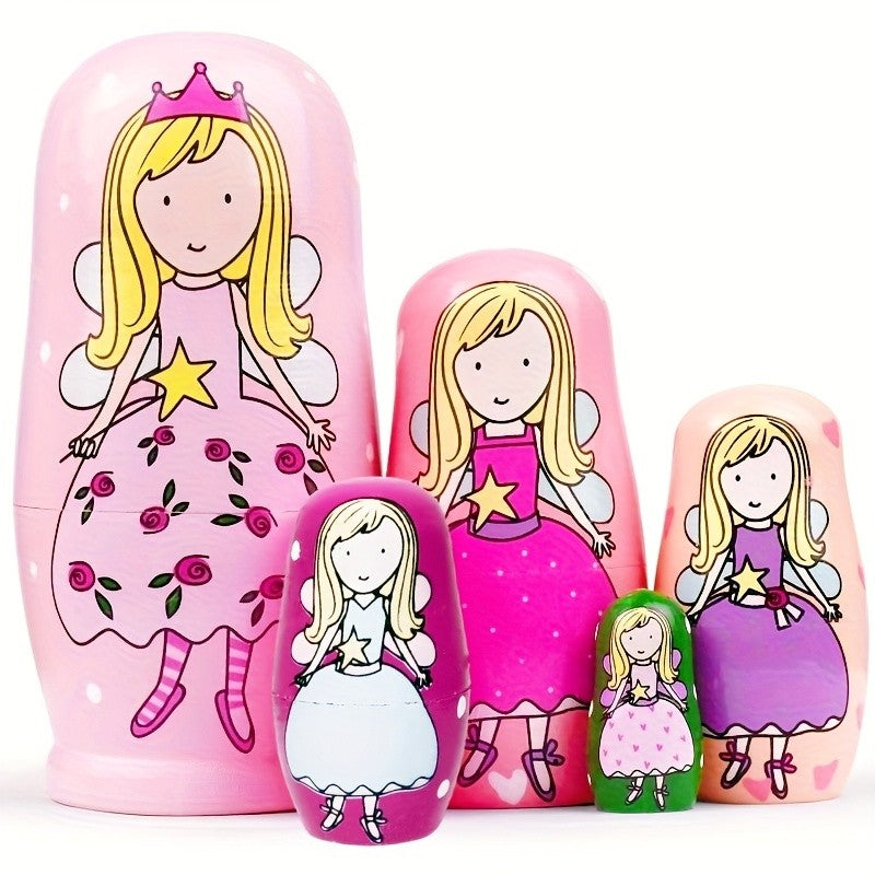 Pink Angel Nesting Dolls Set