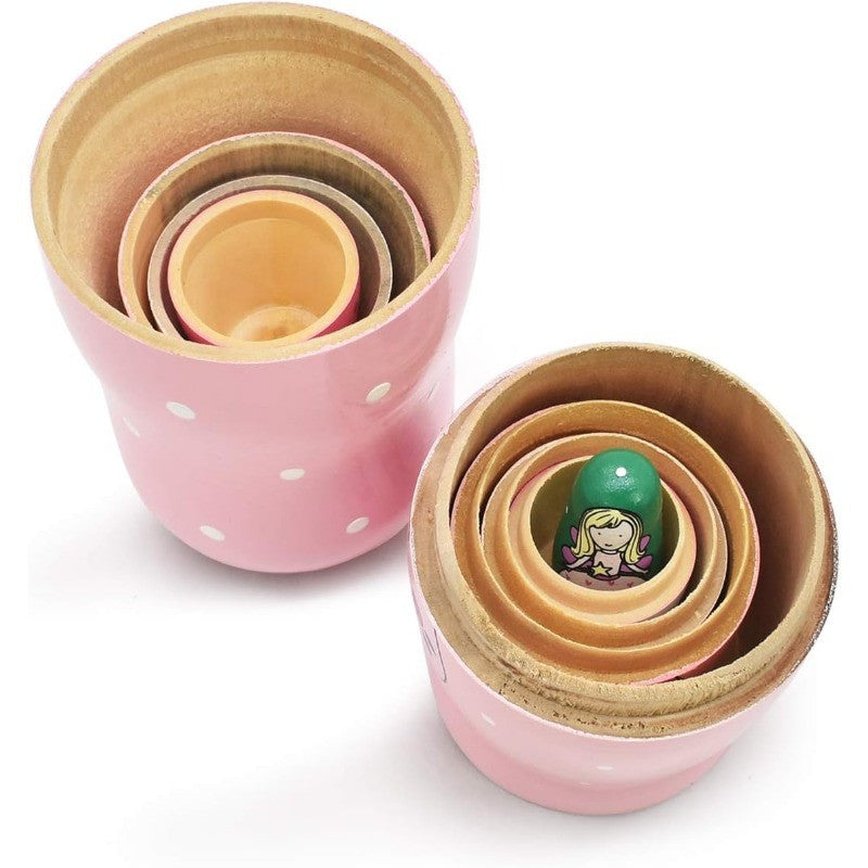 Pink Angel Nesting Dolls Set