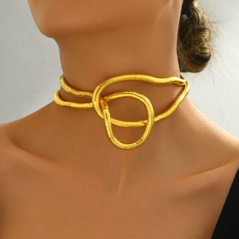 Interlocking Loop Choker Necklace