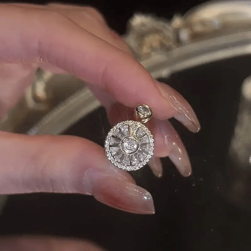 Round Crystal Halo Ring