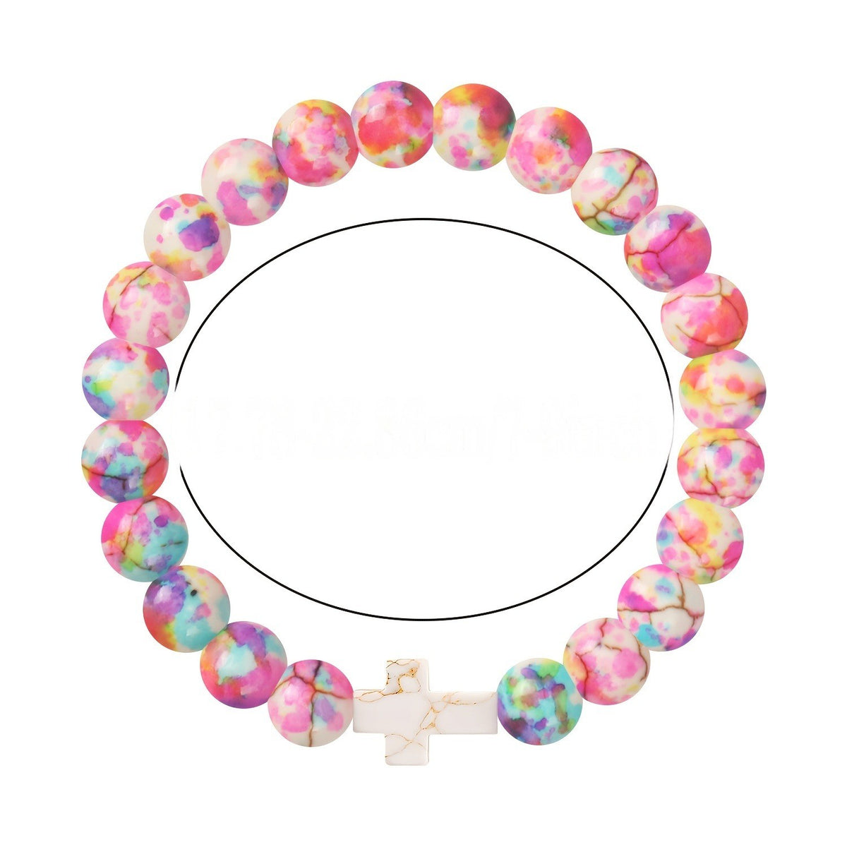 Marbled Pastel Cross Bracelet