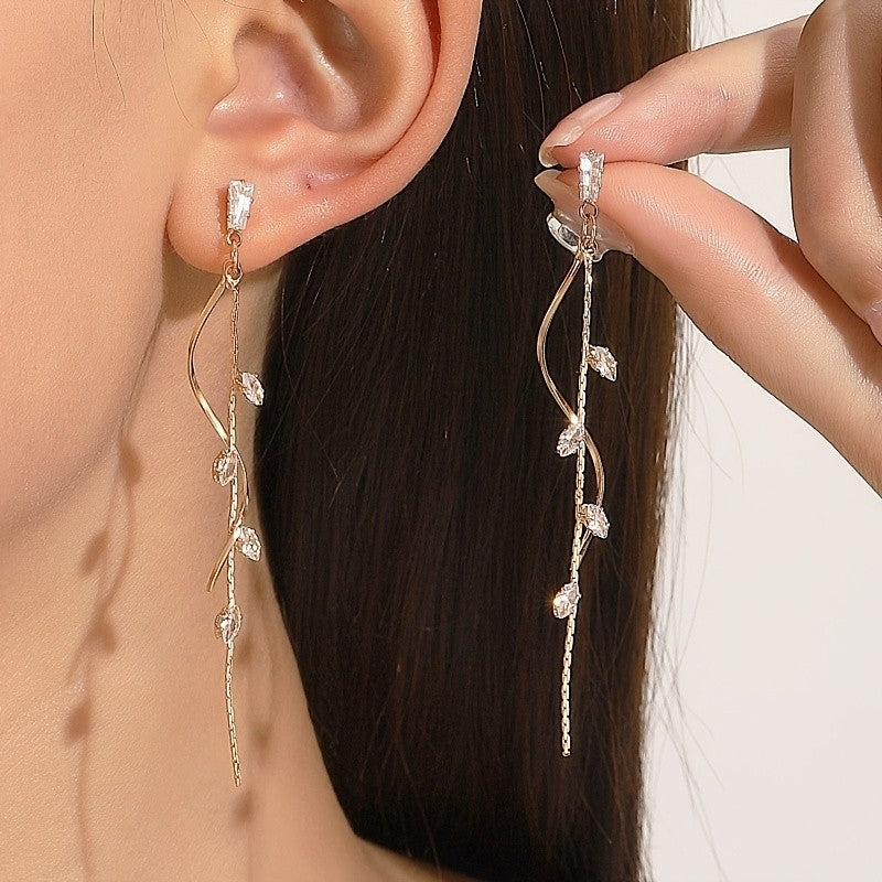 Spiral Leaf Drop Earrings