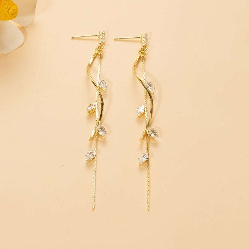 Spiral Leaf Drop Earrings