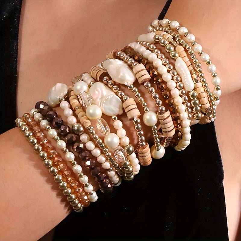 Baroque Pearl Stack Bracelet Set